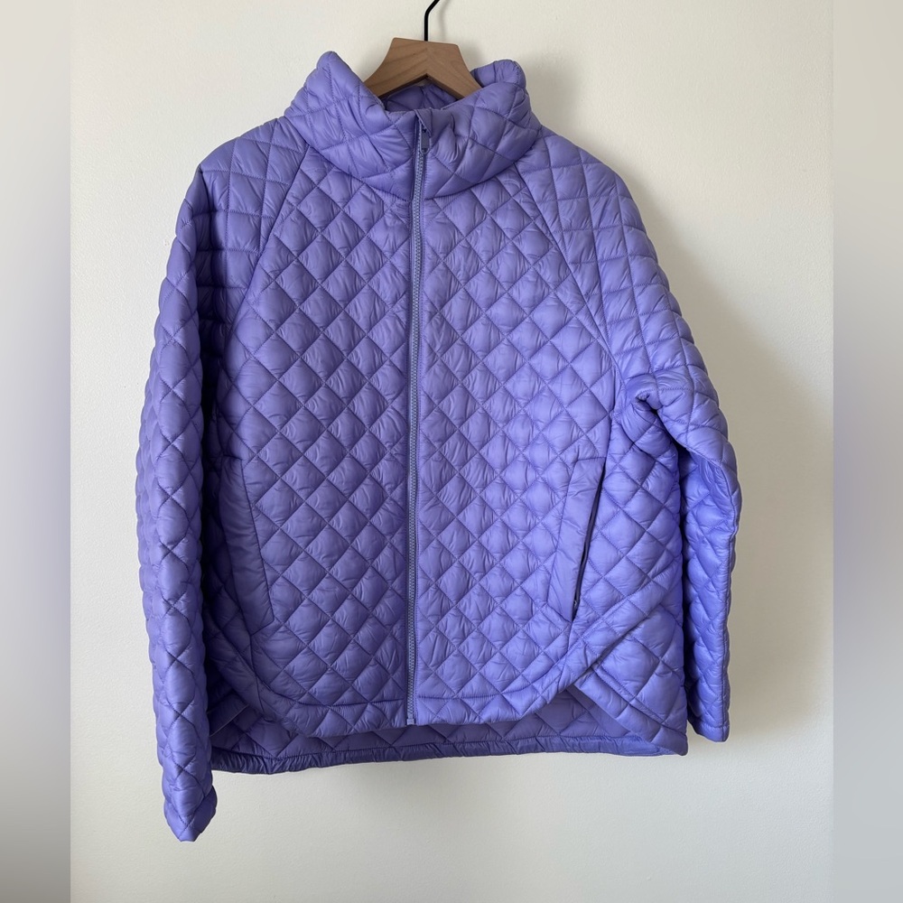 Athleta Lavender Quilted Puffer Coat in Size XL